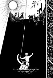 Kay Nielsen - monotone illustration for 'Mrs Tabitha Tortoiseshell' from ''Red Magic'' (1930)