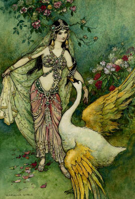 Warwick Goble - ''Leda and the Swan