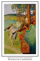 A 20x30 inch Art Poster showing Maximilian Liebenwein's ''Rest on the Flight from Egypt''