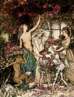 Arthur Rackham's 'Summer's rose-garlanded train' from the 1918 Edition of ''The Springtide of Life''