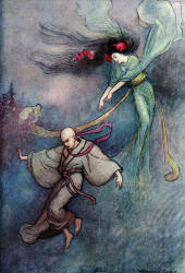 Warwick Goble - 'The Bell of Dojoji' from ''Green Willow and other Japanese Fairy Tales''