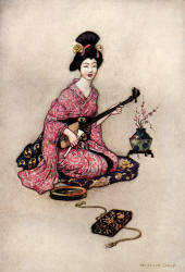 Warwick Goble - 'The Beautiful Dancer of Yedo' from ''Green Willow and other Japanese Fairy Tales''