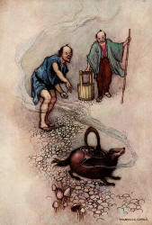 Warwick Goble - 'Tea Kettle' from ''Green Willow and other Japanese Fairy Tales''