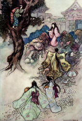 Warwick Goble - 'The Sea King and the Magic Jewels' (I) from ''Green Willow and other Japanese Fairy Tales''