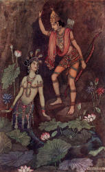 Warwick Goble - 'Arjuna and the River Nymph' from ''Indian Myth and Legend'' (1913)