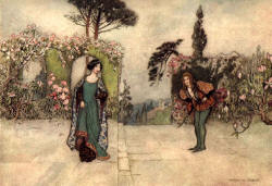 Warwick Goble - 'Violet and the Prince in the Garden' from ''Stories from the Pentamerone'' (1911)