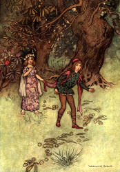 Warwick Goble - 'Nennillo and Nennella in the Wood' from ''Stories from the Pentamerone'' (1911)