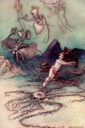Warwick Goble - 'We float out our life in the mid-oceans, with the warm sunshine above our heads' from ''The Water-babies, a fairy tale for a Land-baby''