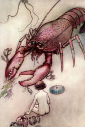 Warwick Goble - 'Tom had never seen a lobster before' from ''The Water-babies, a fairy tale for a Land-baby''