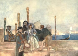 William Russell Flint - 'From the sunny Spanish shore' for 'The Gondoliers; or, The King of Barataria' from ''Iolanths and Other Operas'' (1910)