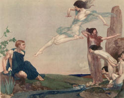 William Russell Flint - 'Then they leapt across the pool, and came to him' from ''The Heroes; or, Greek Fairy Tales for My Children'' (1912)