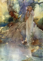 William Russell Flint - 'Iolanthe rises from the water' for 'Iolanthe; or, The Peer and the Peri' from ''Iolanthe and Other Operas'' (1910)