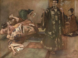 William Russell Flint - 'Something ligerning, with boiling oil in it, I fancy' for 'The Mikado; or, The Town of Titipu' from ''Iolanths and Other Operas'' (1910)