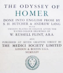 Title Page for ''The Odyssey of Homer'' (1924), illustrated by William Russell Flint