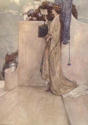 William Russell Flint - 'Enter the Princess, reading' for 'Princess Ida; or, Castle Adament' from ''Savoy Operas'' (1909)