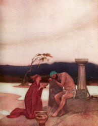 William Russell Flint - 'With food and drink and cunning arts, Turning the channel's course to 'scape from death' from ''The Thoughts of the Emperor Marcus Aurelius Antoninus'' (1909)